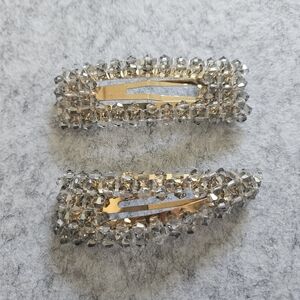 Set of 2 Beaded Snap Barrette Hair‎ Clips